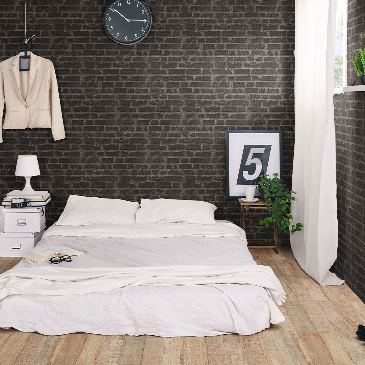 Quarto com Revestimento de Antracite Manhattan 31x56