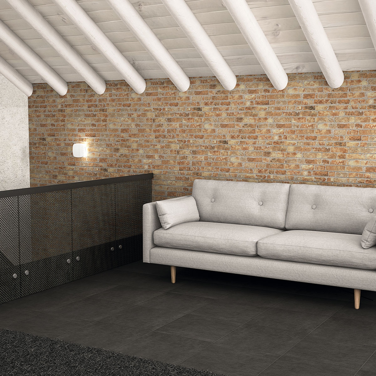 Sala de Estar com Revestimento de Ocre Manhattan 31x56