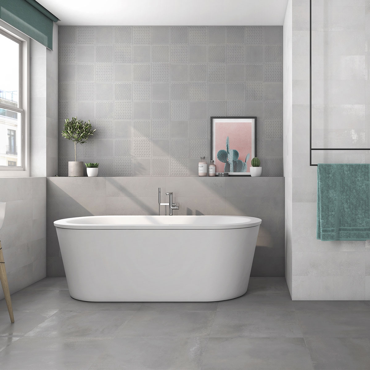 Salle de bain avec revêtement Gravity Lancer Titanium 20x60