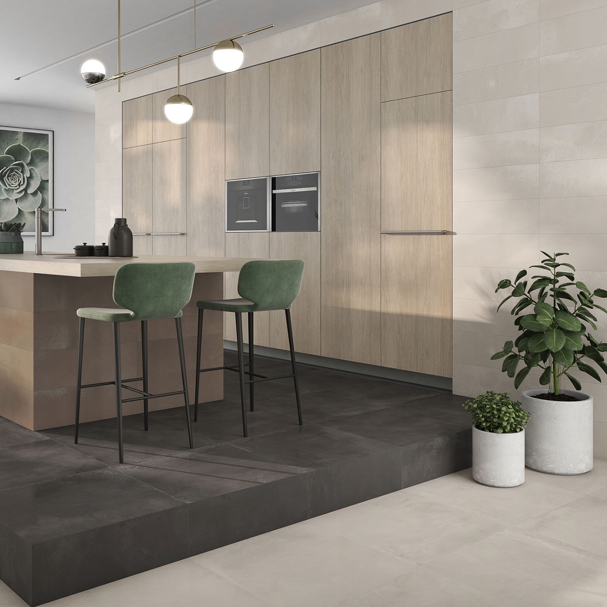 Interior com revestimento Gravity Gold 20x60