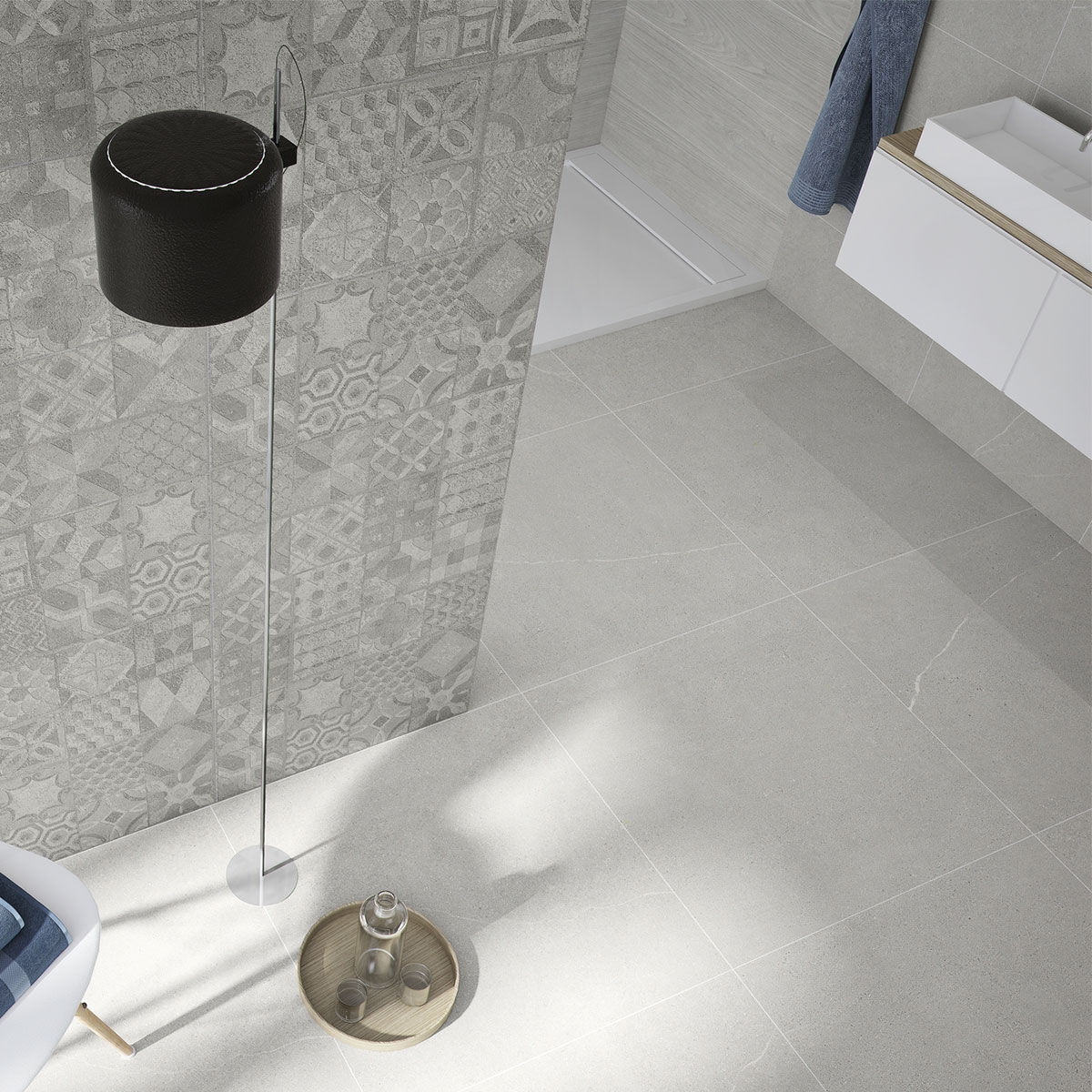 Salle de bain avec revêtement en béton Hardy Decor 30x60 (boîte 1,62 m2)