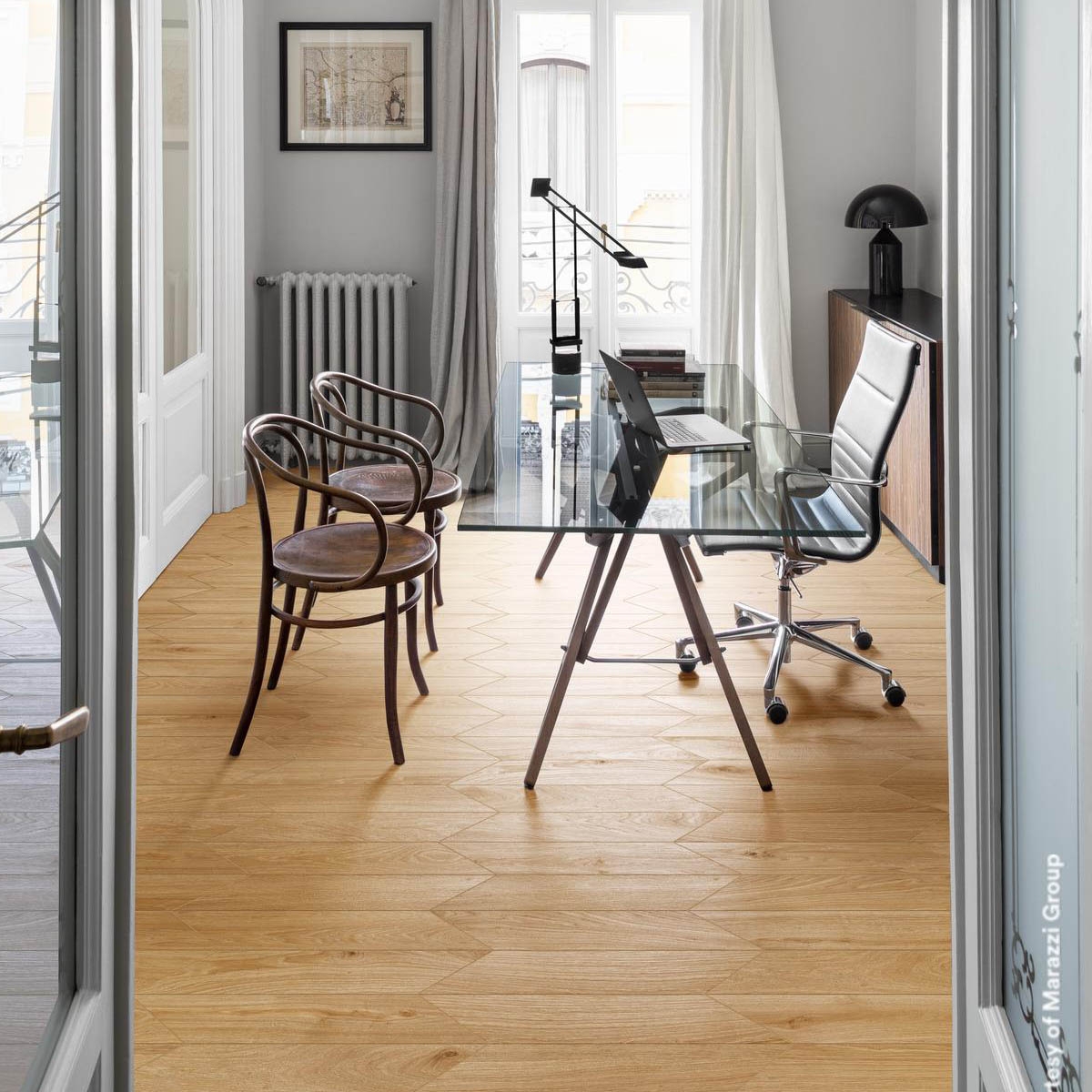 Office with Oltre Caramel Chevron Pavement 11x54