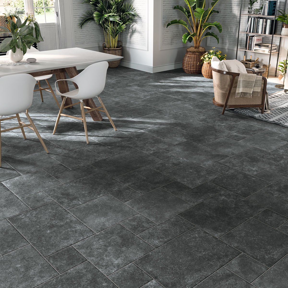 Intérieur avec revêtement modulaire multiformat Borgogna Stone Black (boîte 0,87 m2)