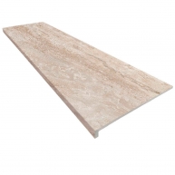 Peldaño Recto 120 Marbles Travertino Antideslizante 33x120x3 (Caja 2 piezas)