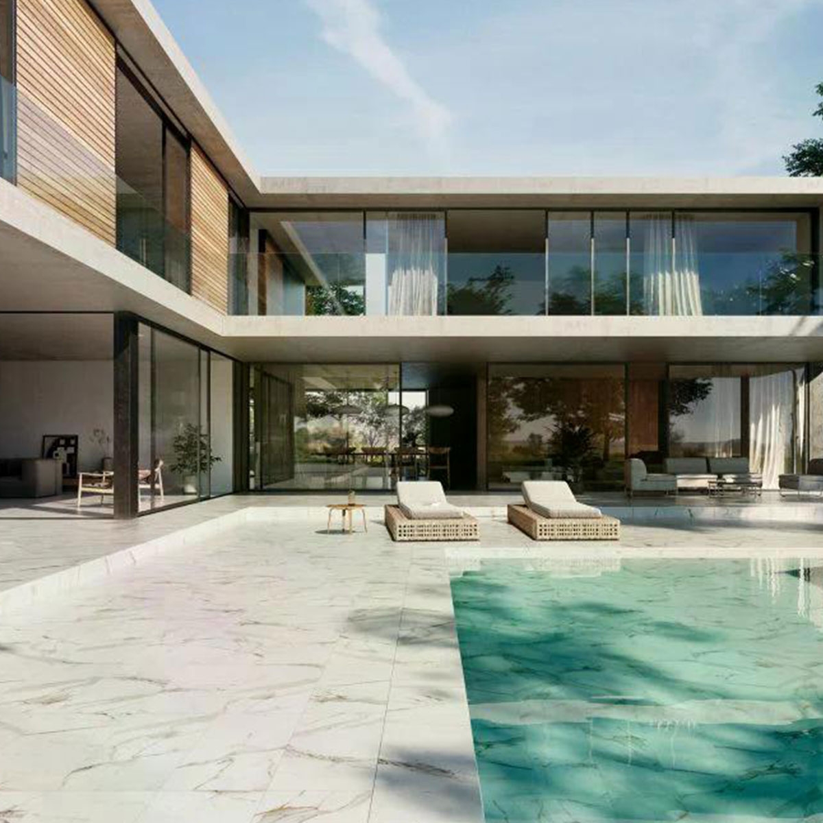 Exterior com Marbles Calacatta Pavimento antiderrapante 33x66,5