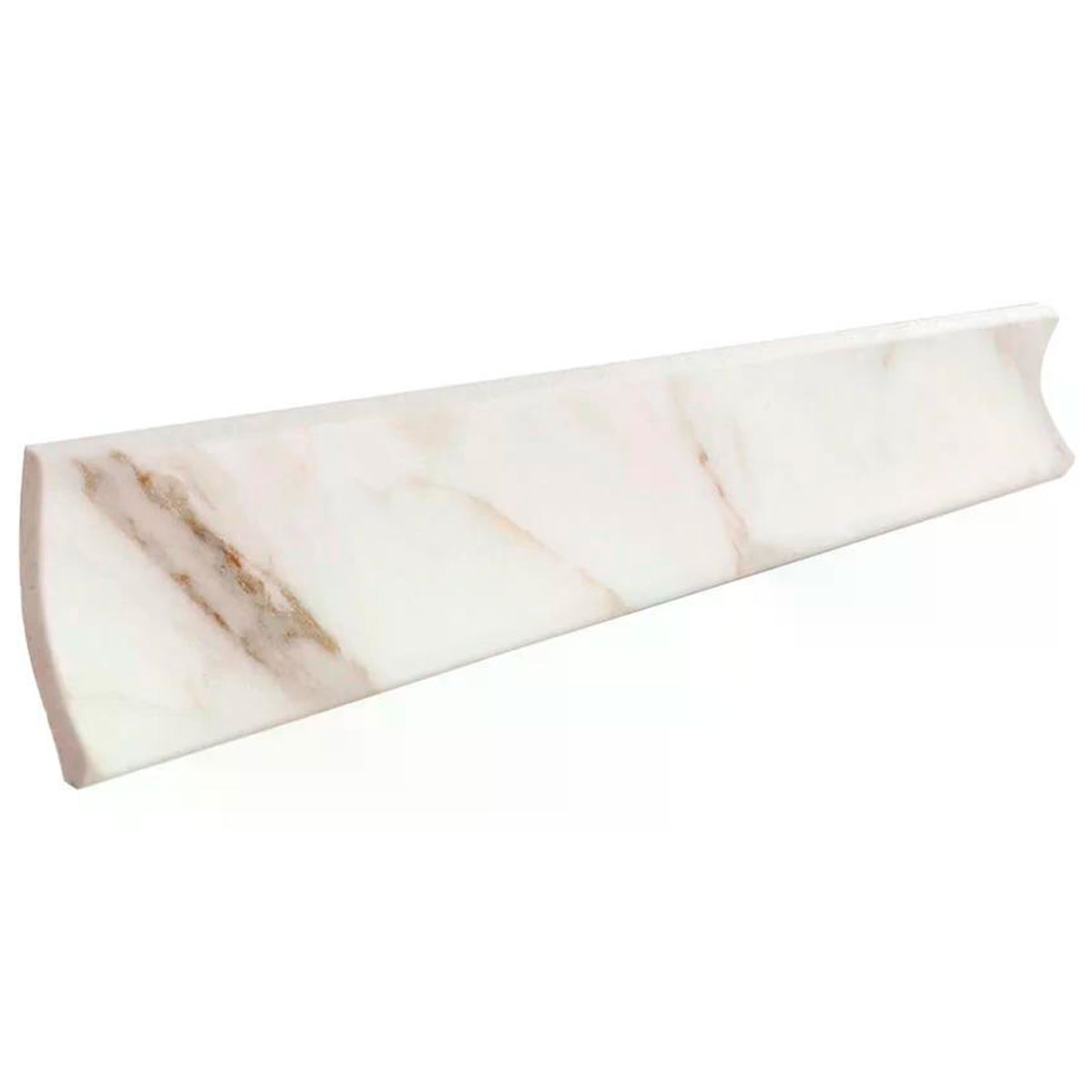 Media Caña de 4 Marbles Calacatta 4.2x33 (Caja 52 piezas)