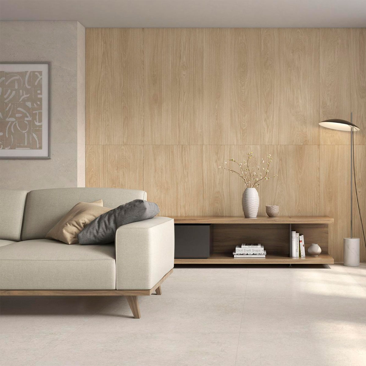 Sala con Revestimiento Astrale Haya 60x120