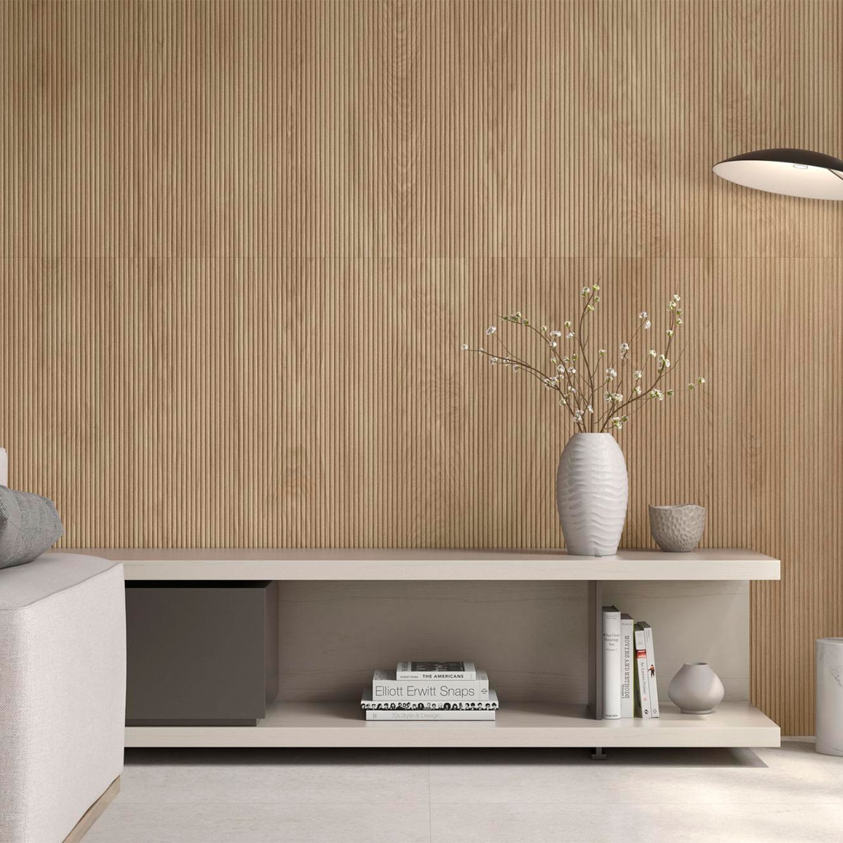 Sala con Revestimiento Astrale Roble 60x120