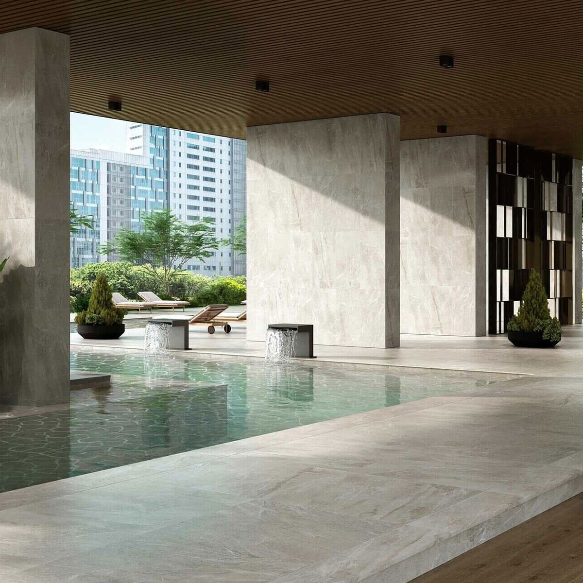 Interior com pavimento antiderrapante Imperial Siena 60x120