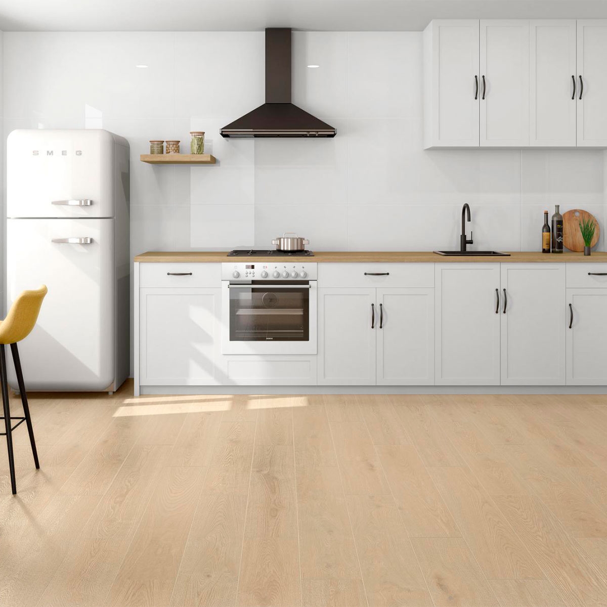 Cozinha com revestimento AT Gloss White 60x120