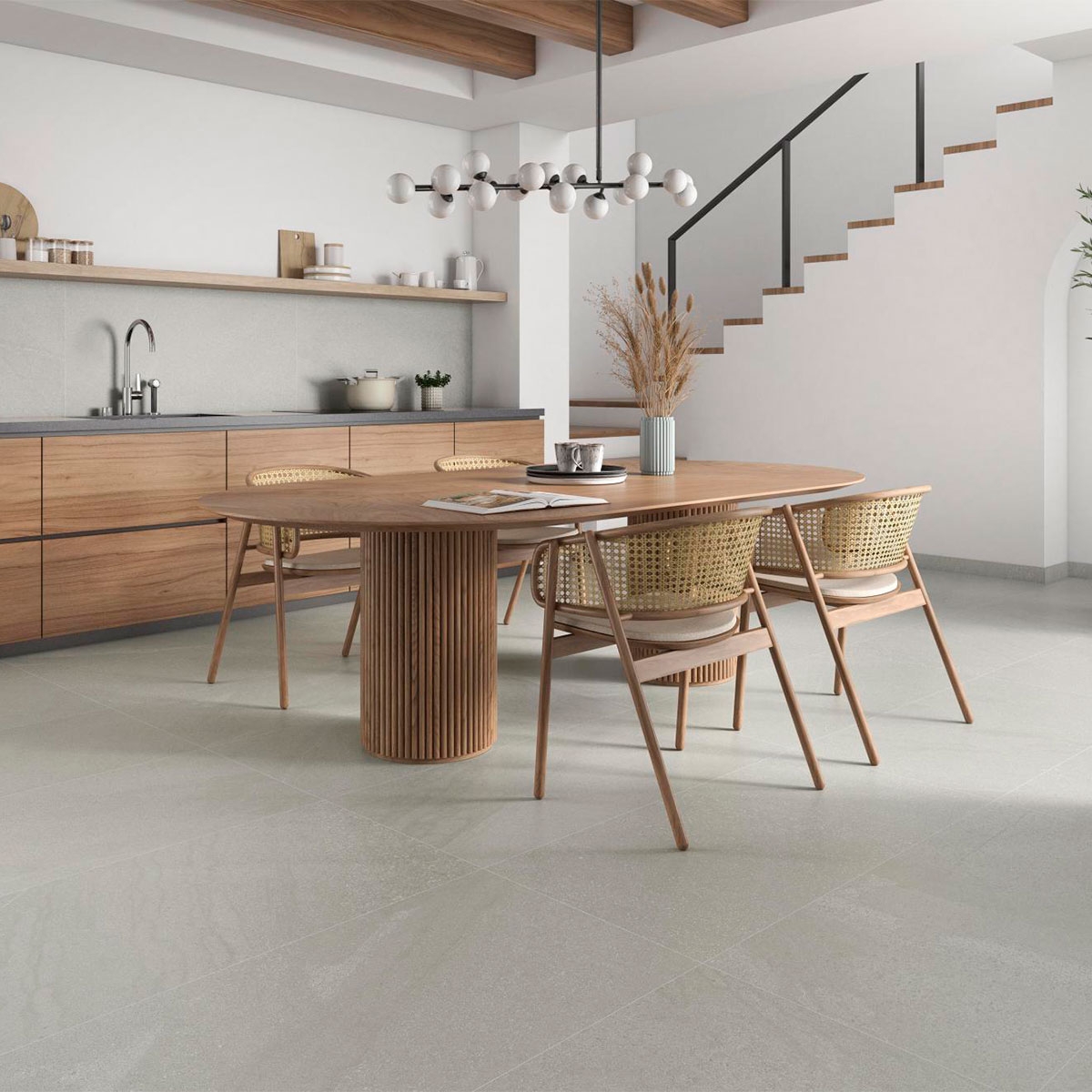 Interior with AT Burlingstone White 60x120 flooring