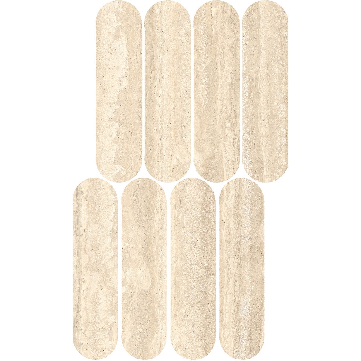 Ovale Lux Travertine Classic Mosaic 20x36,5 (Caixa 0,29 m2)