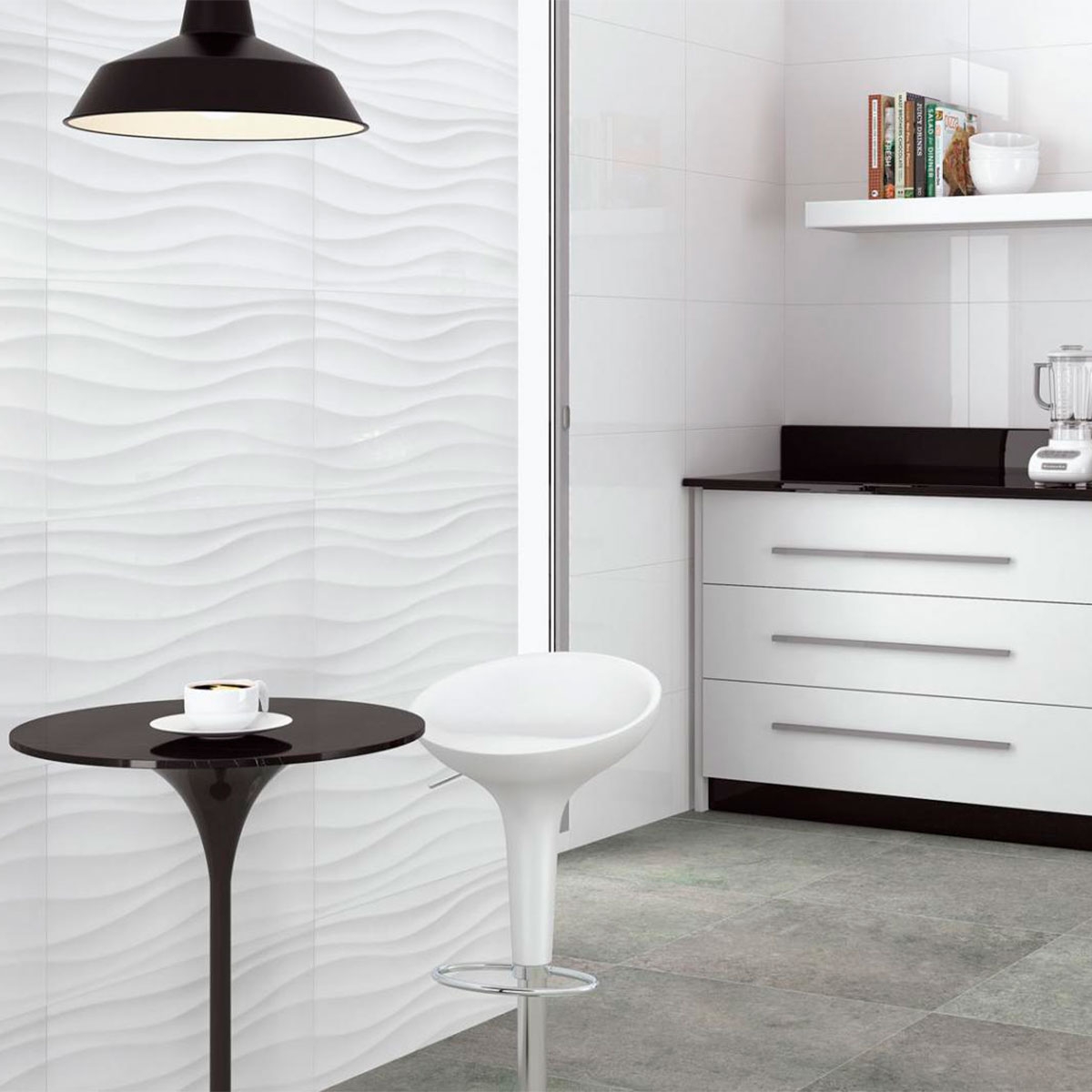 Interior with AT Egeo Matte White coating 33.3x55