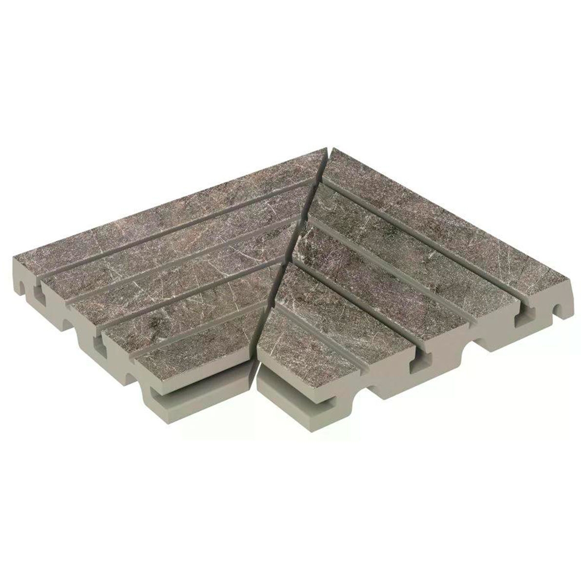 Links/Rechts Rasterwinkel Imperial Mocha rutschfest 33x33 (Set 2 Teile)