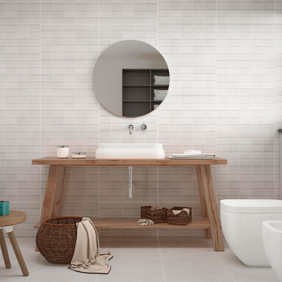 Casa de banho com revestimento AT. Blaze Rlv. Pearl 33.3x55