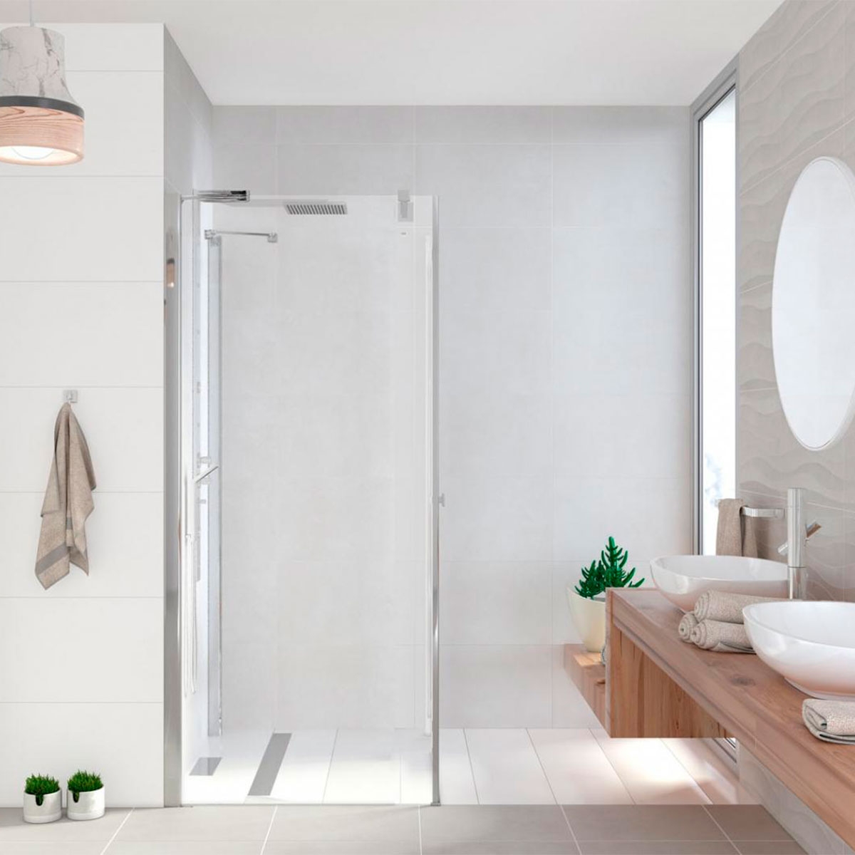 Salle de bain avec sol en AT. Blaze Tortora 45x45