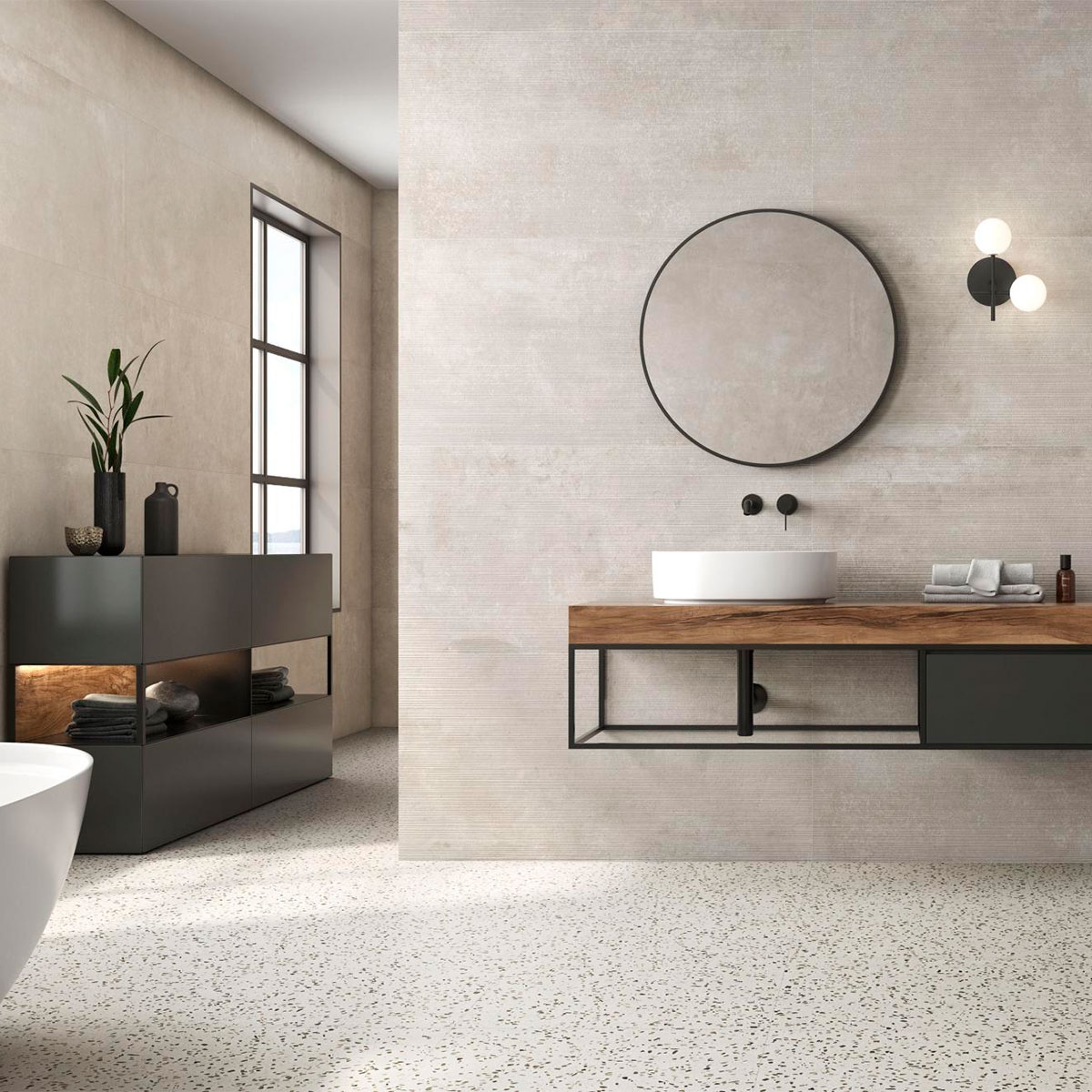 Bathroom with Bogart Beige 60x120 (Box 1.44m2)