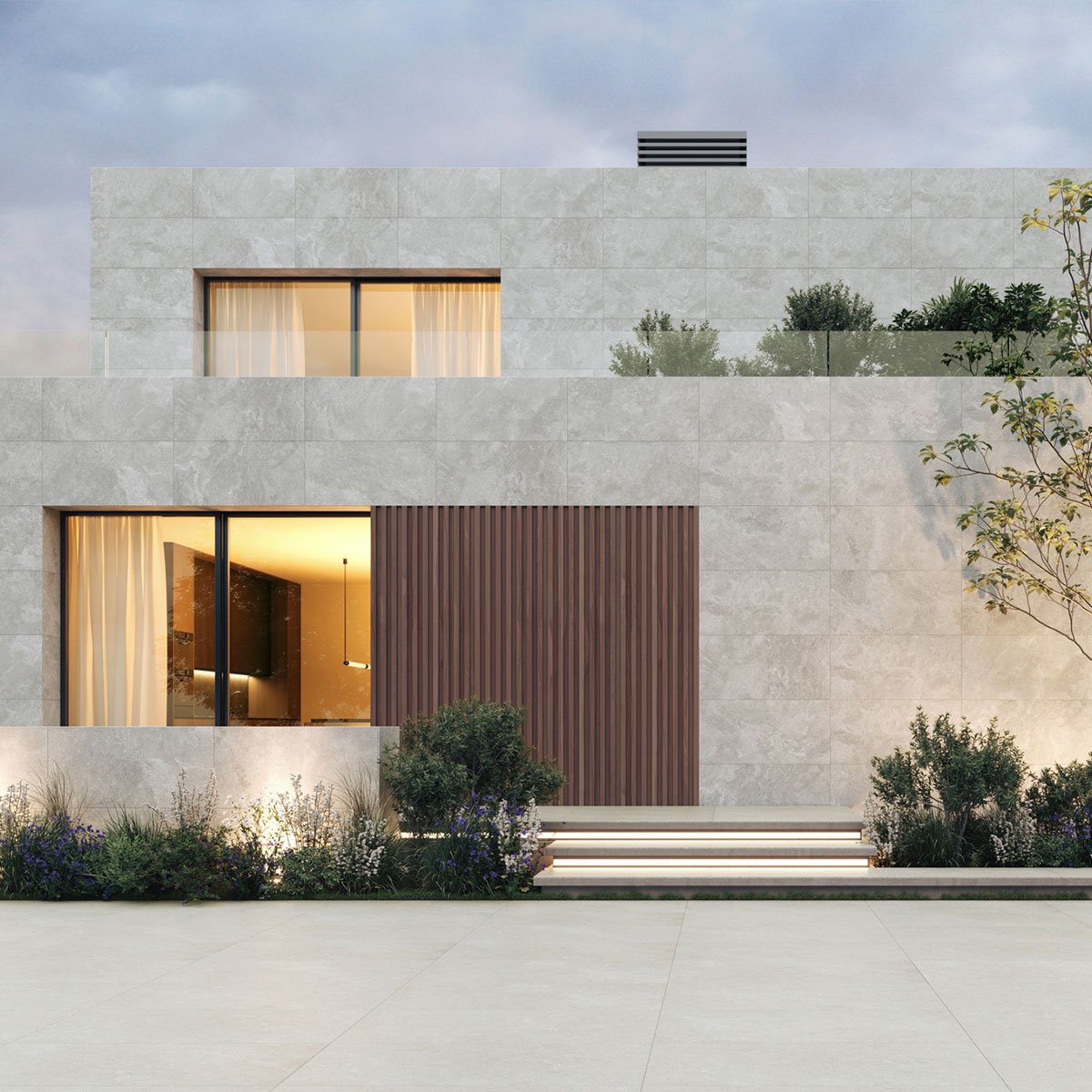 Exterior com revestimento Westone Max Greige 60x120