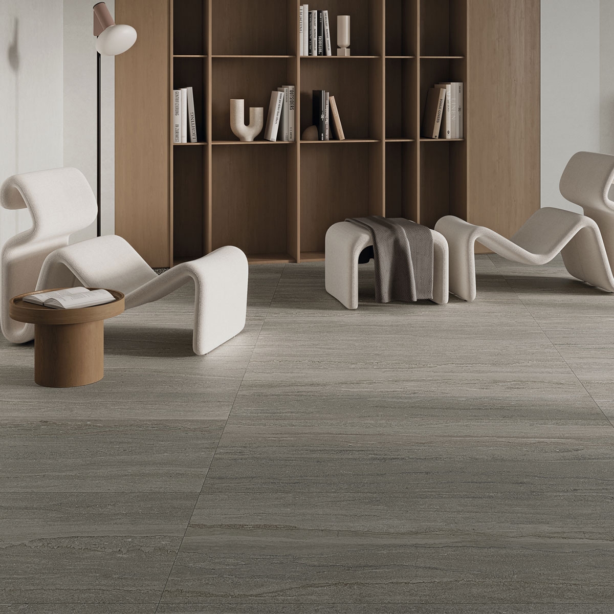 Interior com pavimento Eastone Taupe Matte 60x120