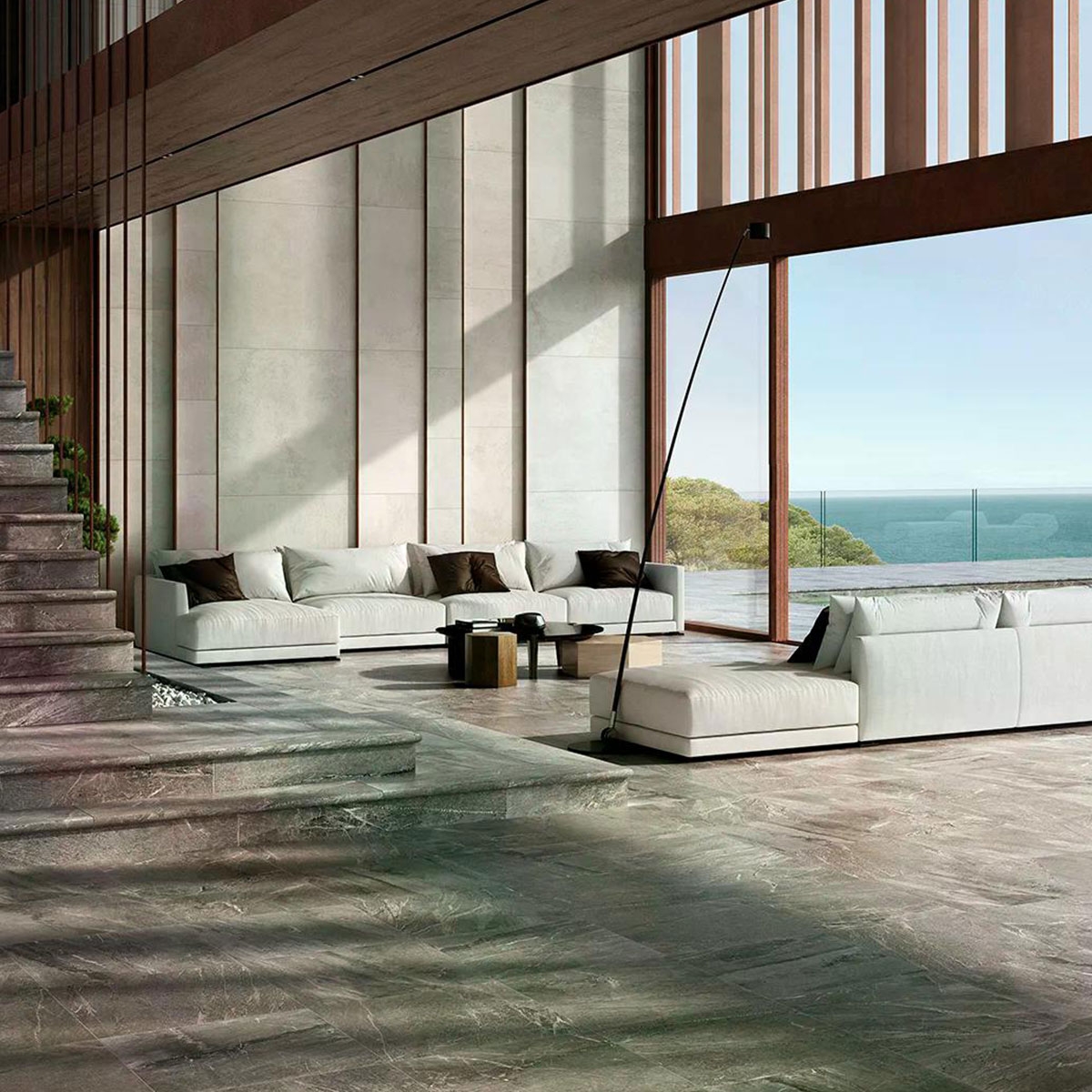 Interior con pavimento Imperial Moca 33x66.5