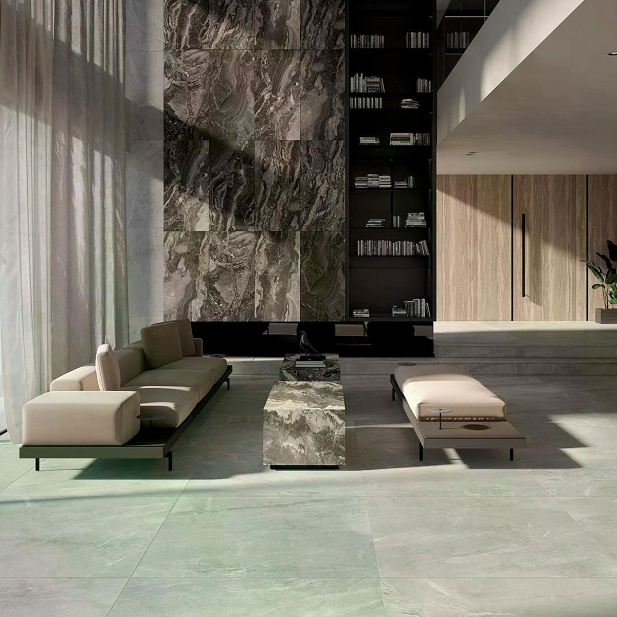 Interior con pavimento Imperial Arian 120x120