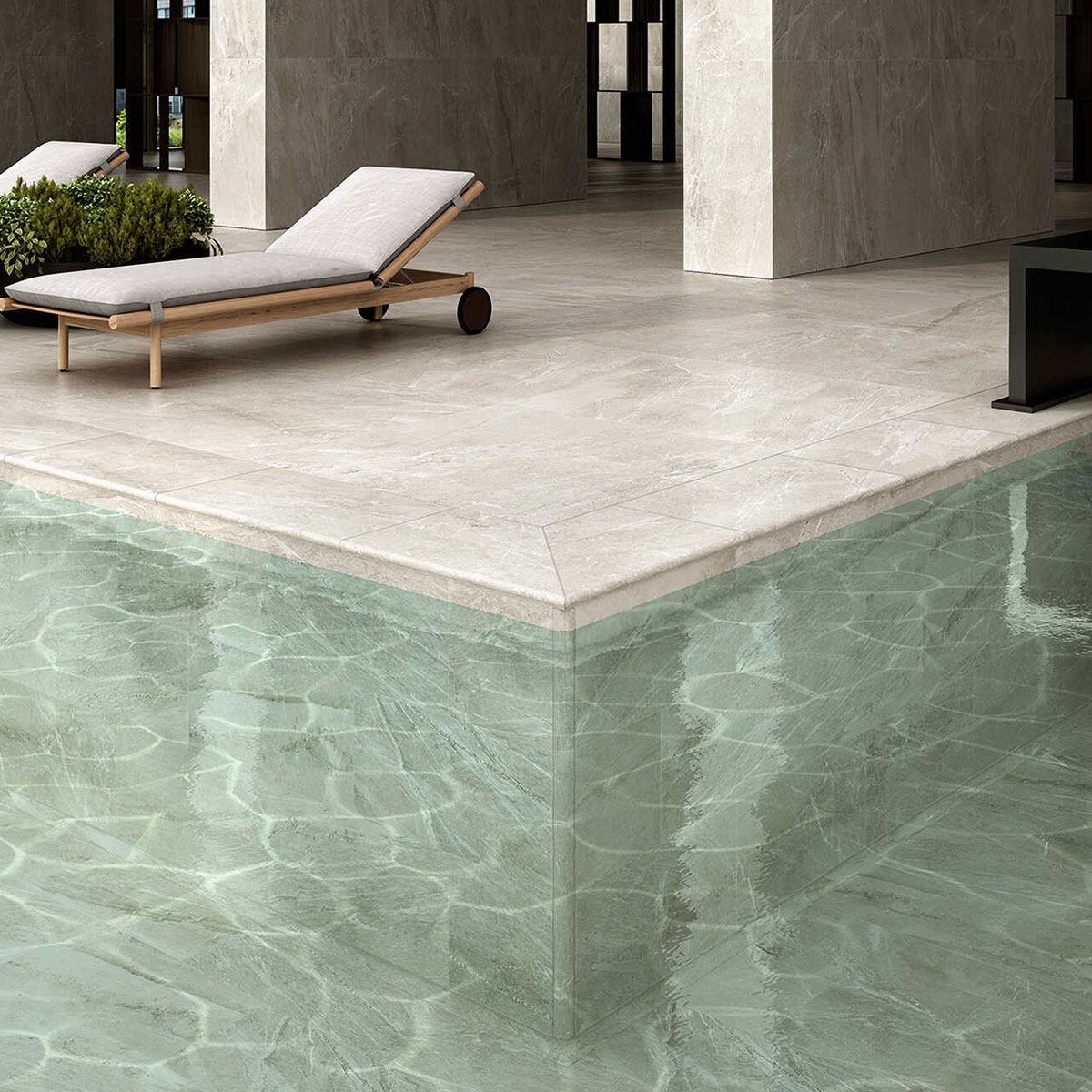 Exterior con revestimiento Imperial Siena 120x120