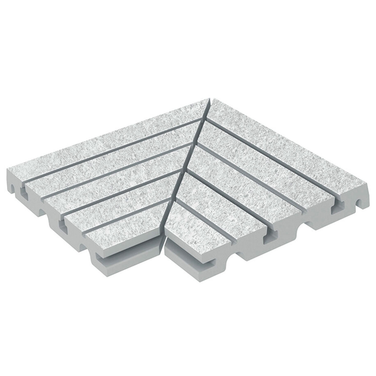 Grelha Esquerda/Direita Prata Prata Antideslizante 33x33 (Conjunto de 2 peças)