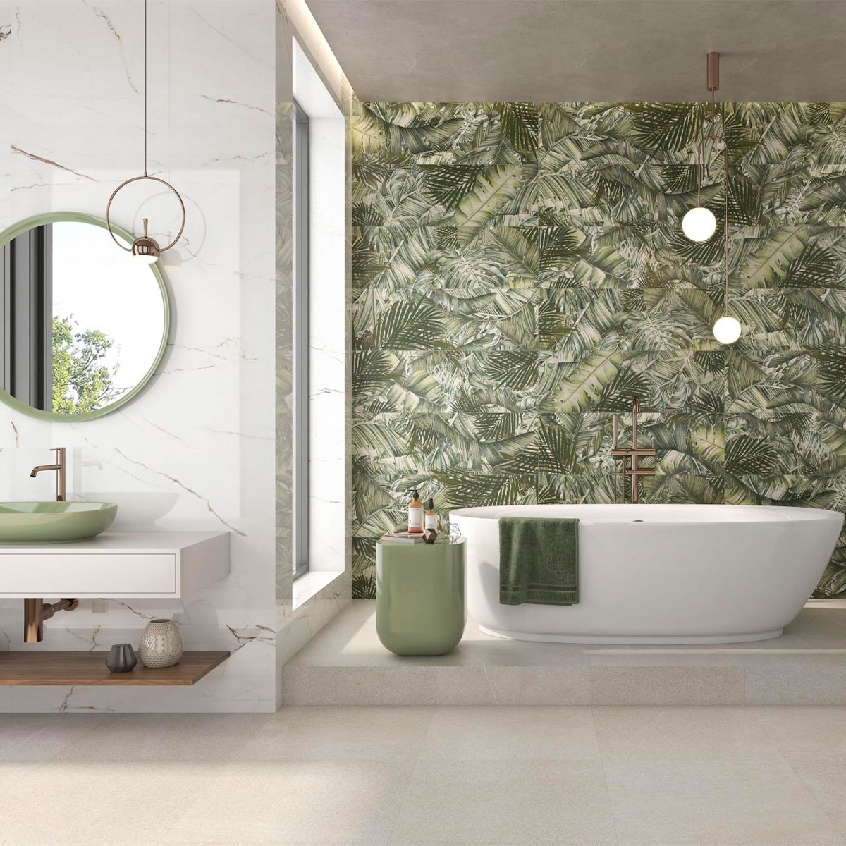 Salle de bain avec revêtement CR Torano Gloss 33,3x100