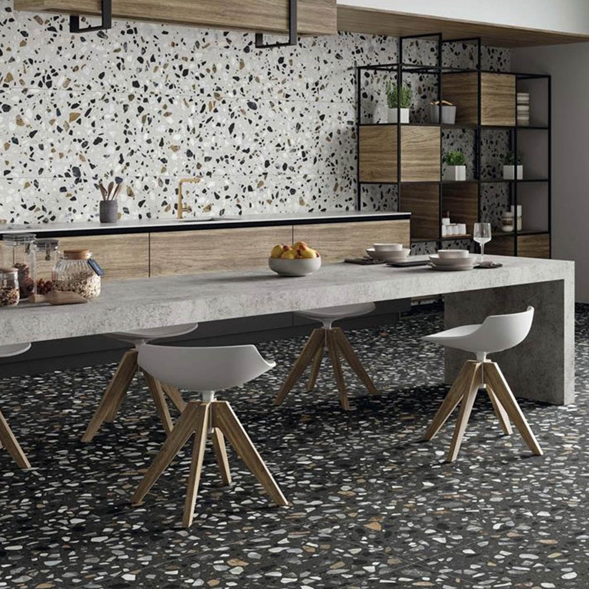 Cozinha com Revestimento Branco Crisp XL 60x120