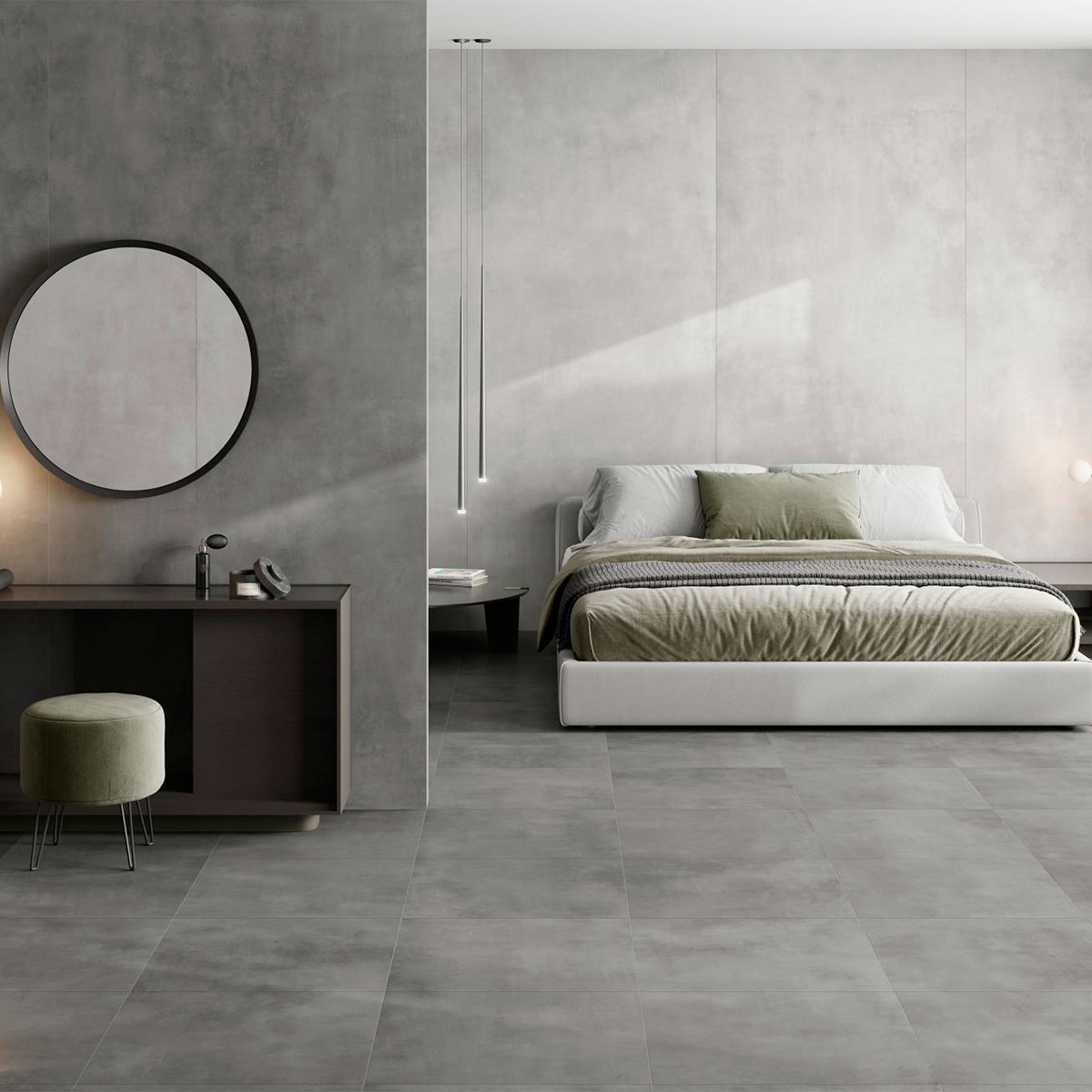 Interior com pavimento Eleganza Grigio Mate 60x60