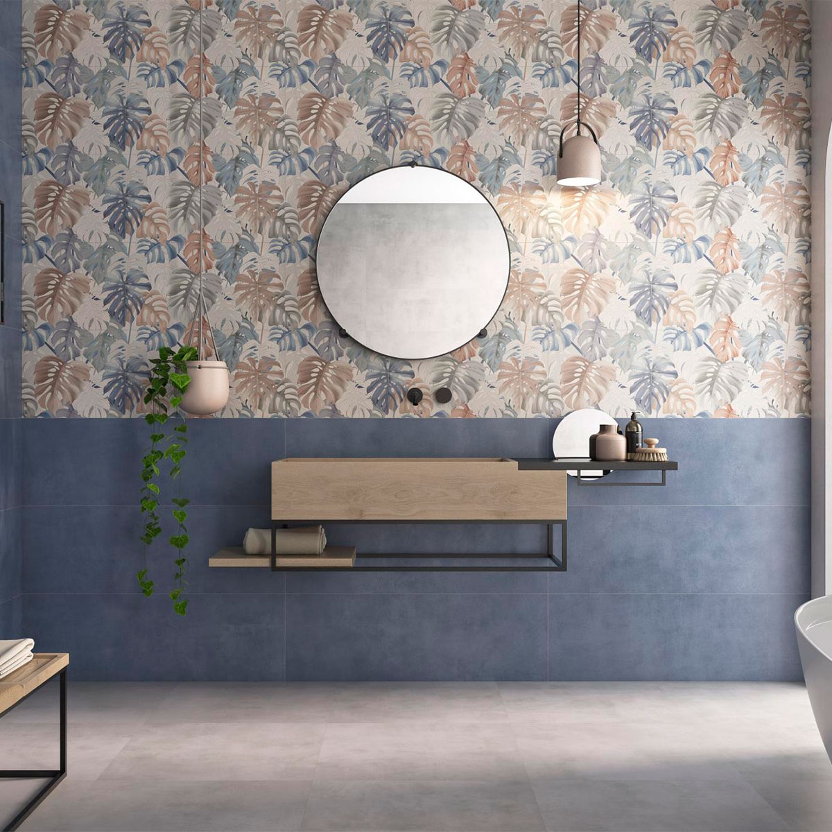 Casa de banho com pavimento Eleganza Perla Matte 60x60 (Caixa 1,44m2)