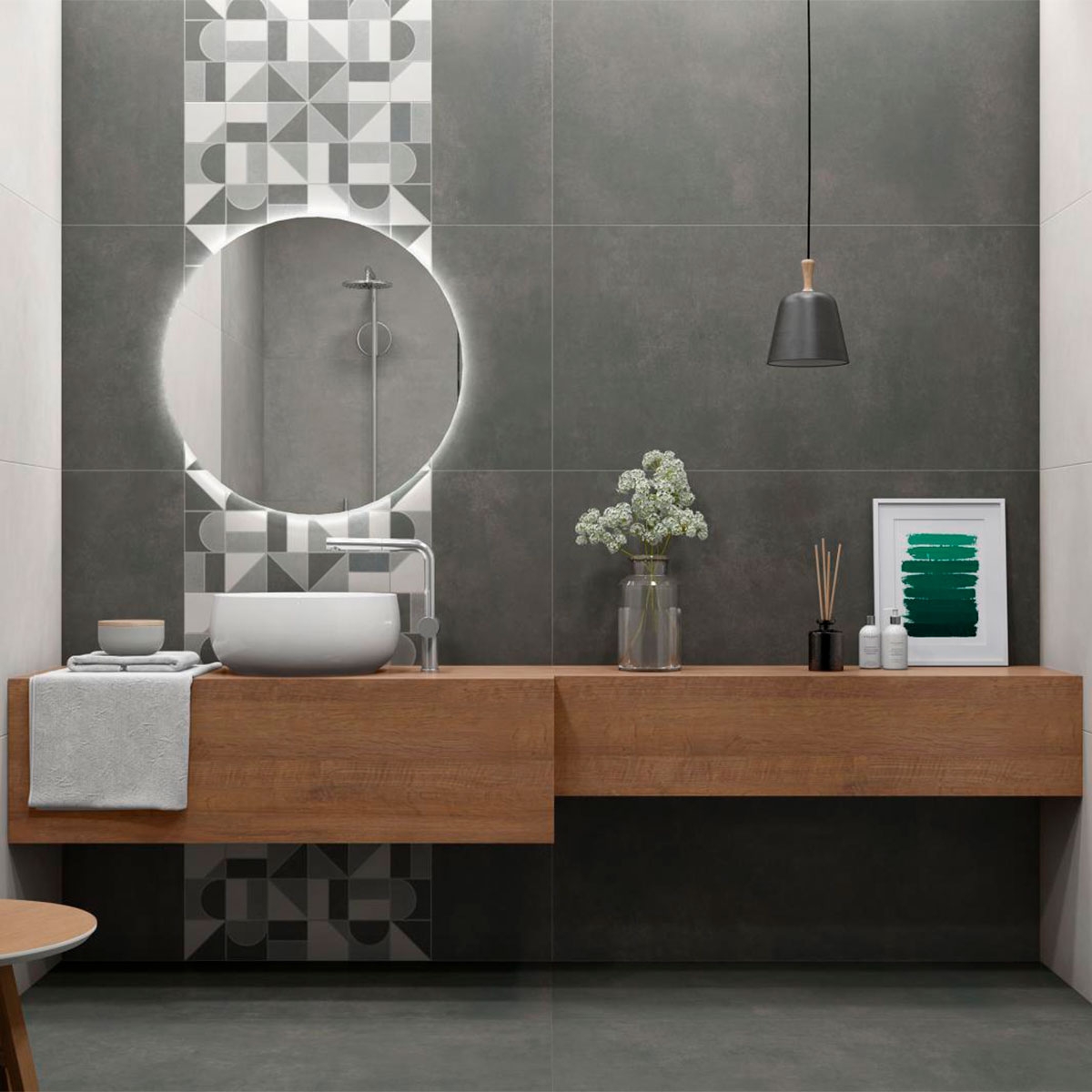 Bathroom with ES Omnia Neutral coating 60x120