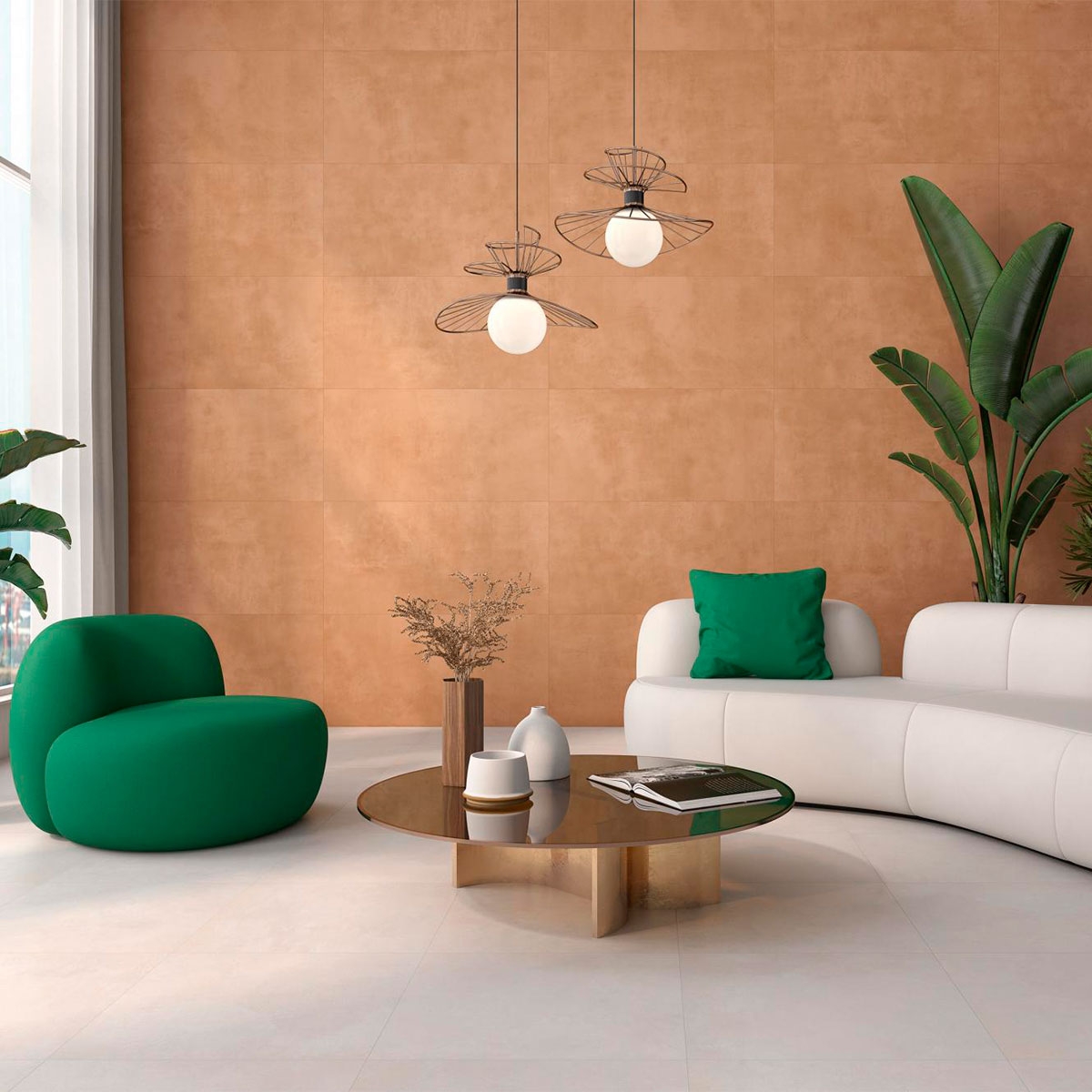 Sala con pavimento ES Omnia Neutro 60x60