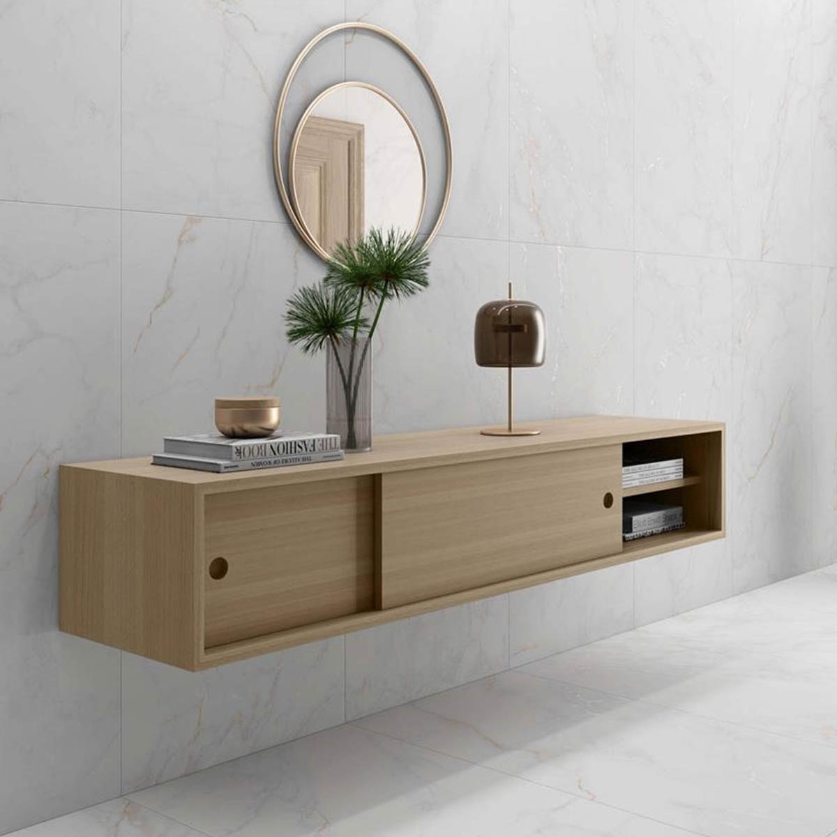 Salle de bain avec revêtement naturel Thuile Venato 60x120