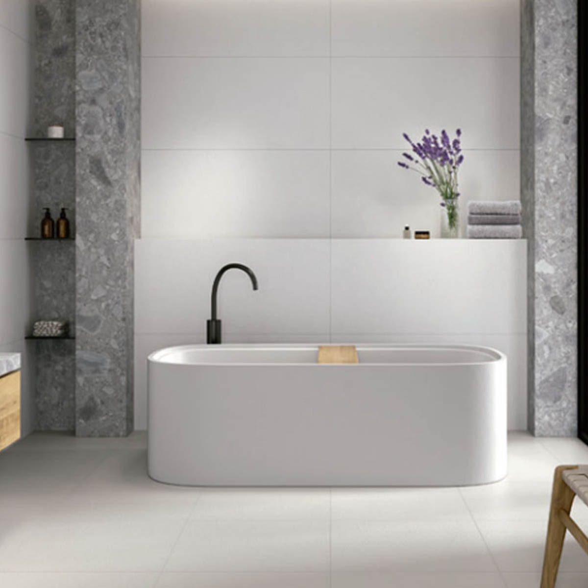 Baño con Revestimiento Phase White 60x120