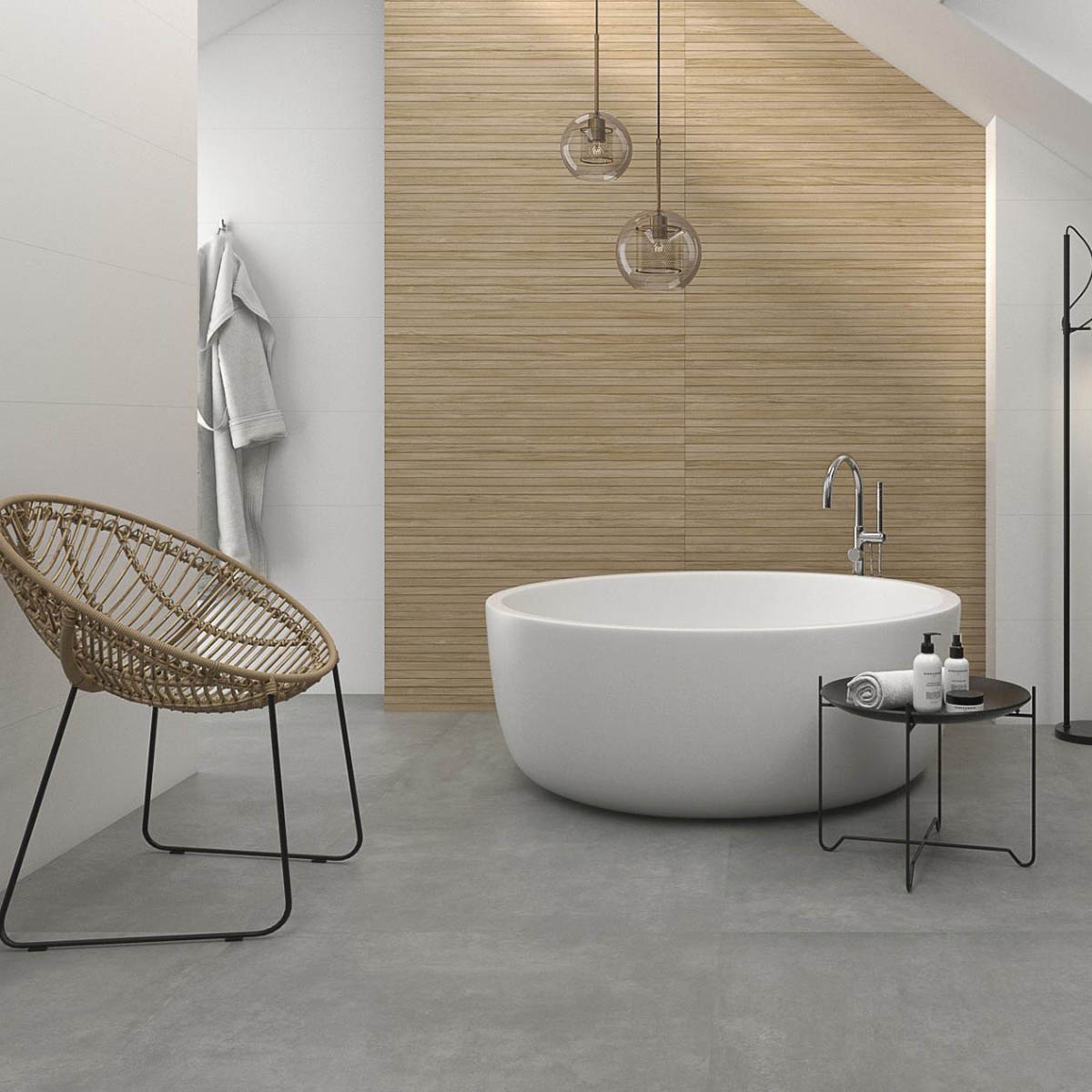 Baño con Revestimiento Tripoli Ordesa Roble 33.3x100