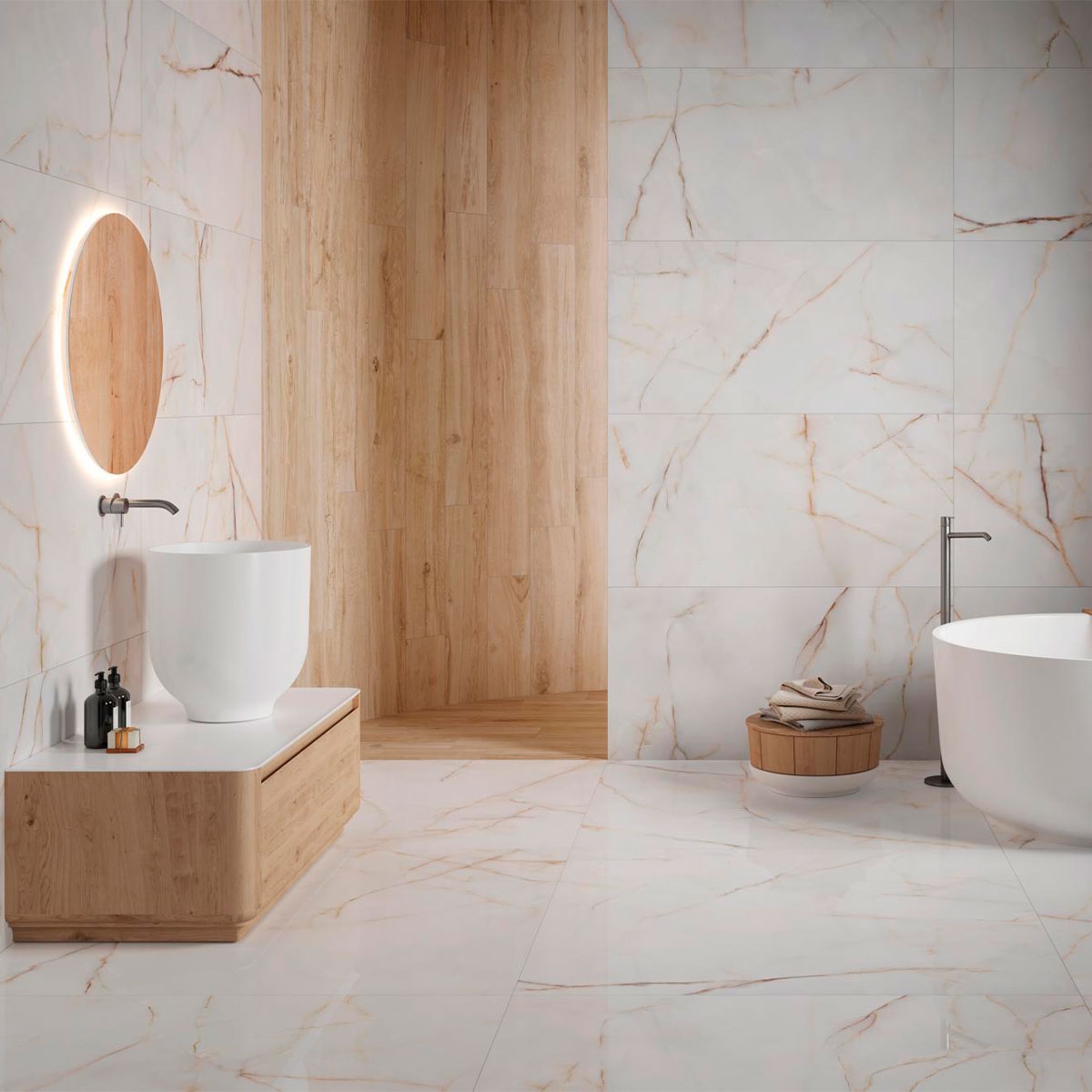 Badezimmer mit Gelsa Gold-Boden 120x120