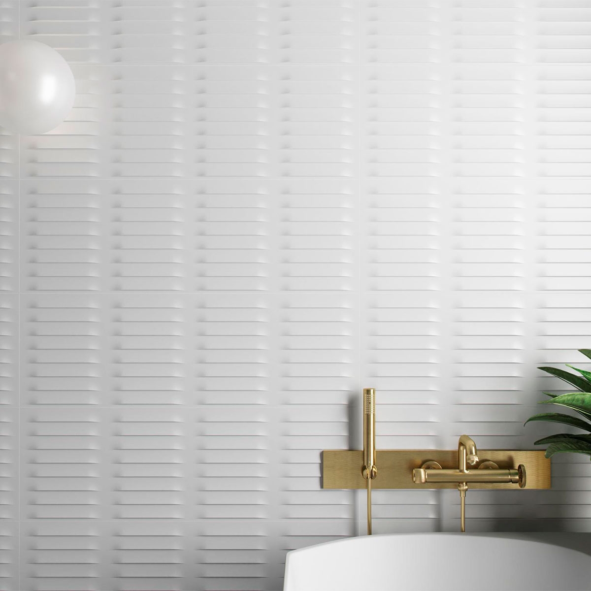 Interior con revestimiento Ghat Relieve Snow 30x90