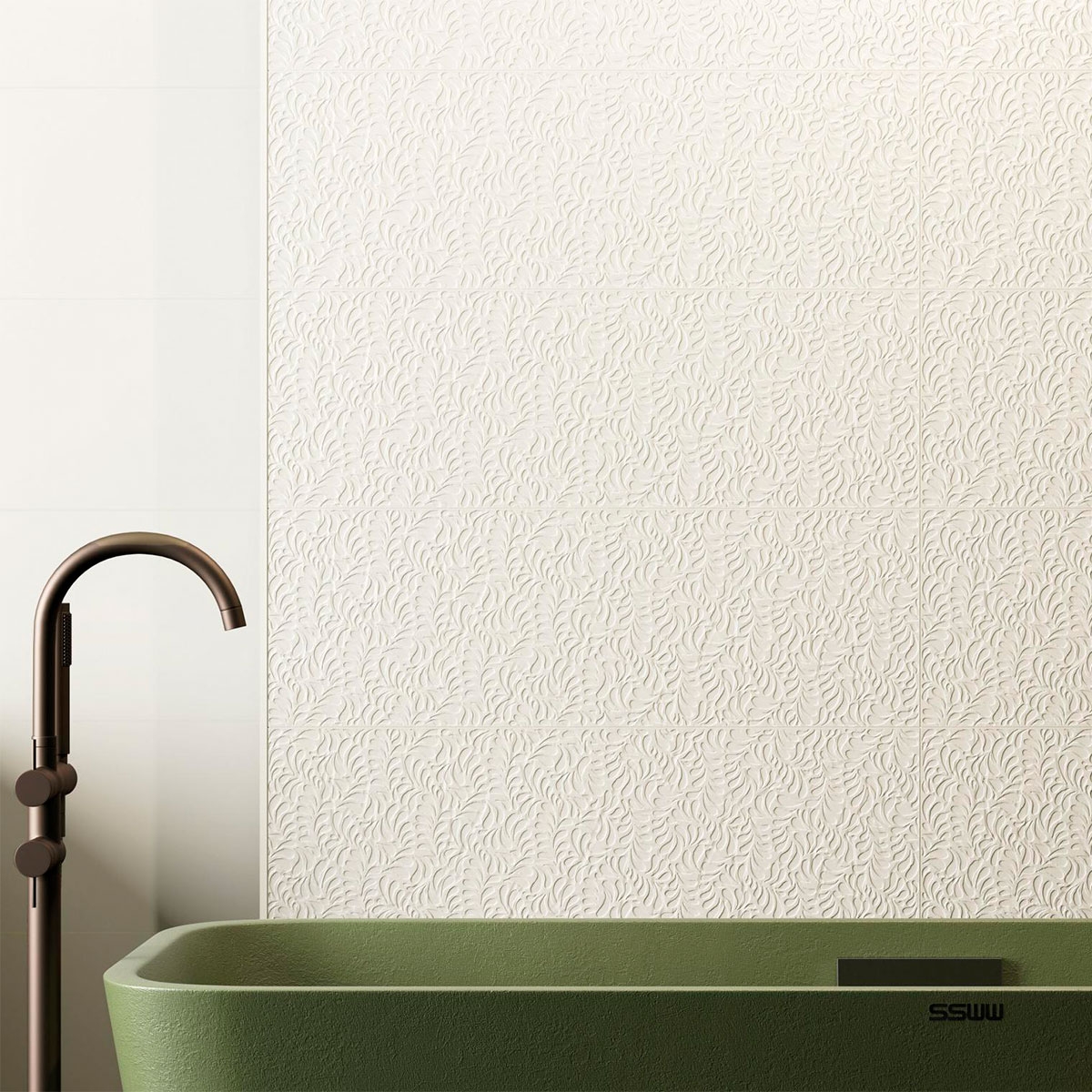 Baño con revestimiento Irida White 30x90