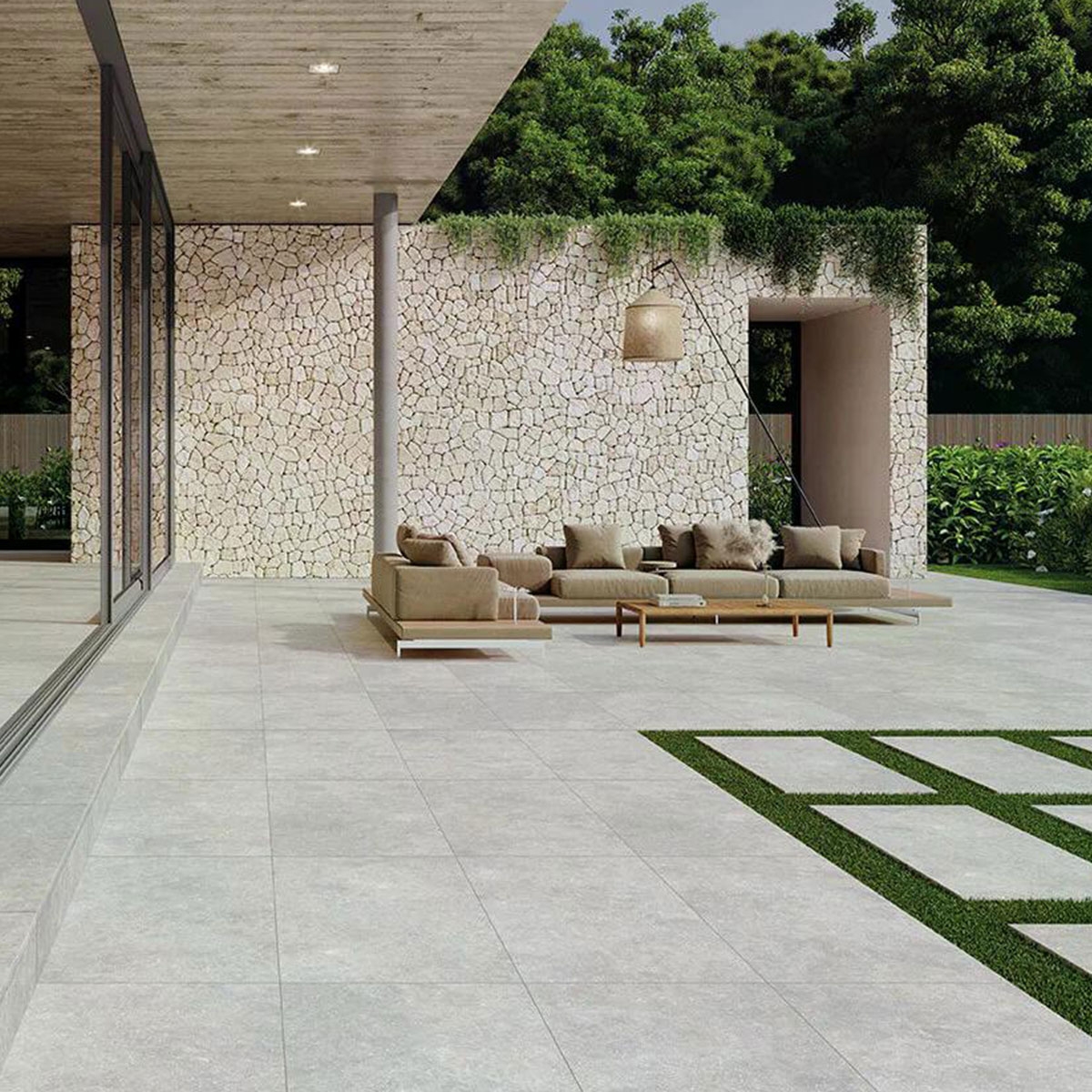 Extérieur avec sol antidérapant Ardenas Chrome 9,2 mm 60x120