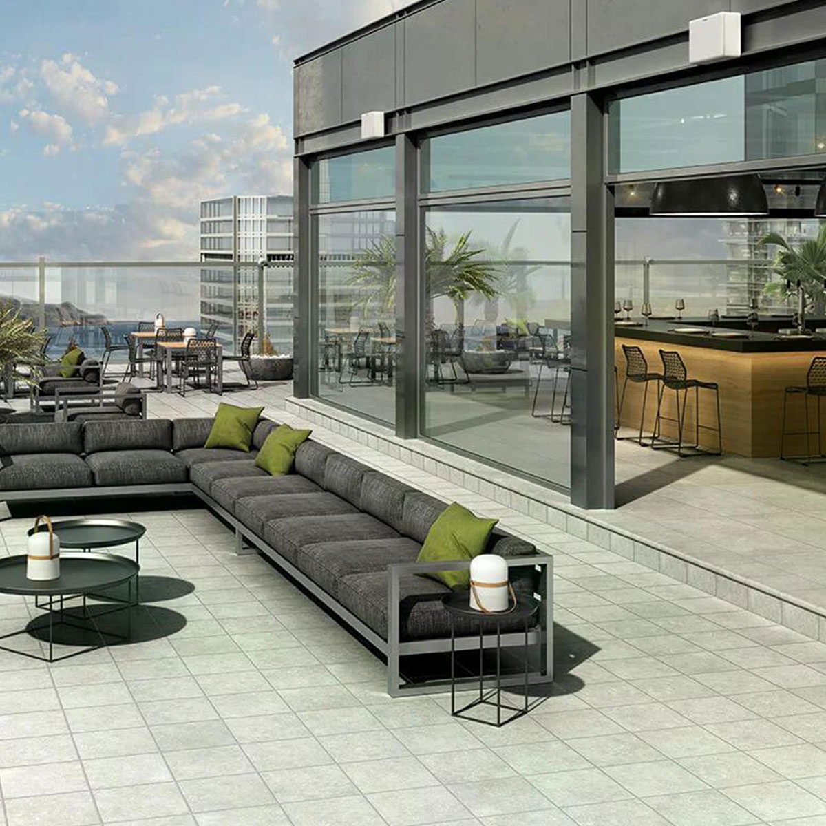 Exterior with Ardenas Chrome Non-slip flooring 33x66.5