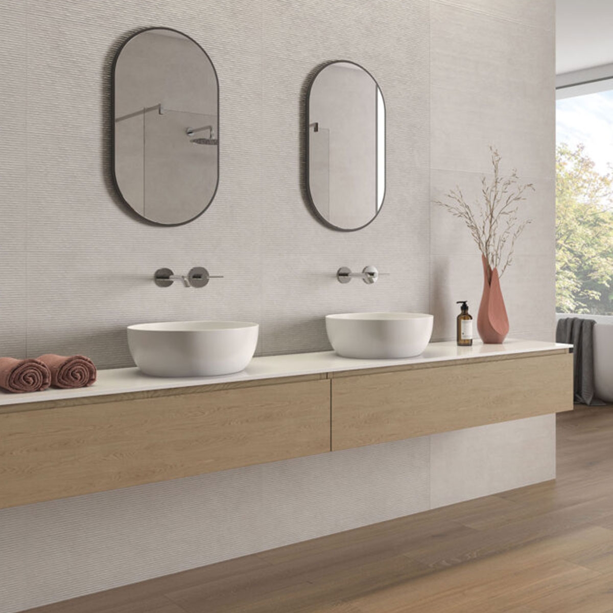 Baño con Revestimiento Zero P.B. Perla 36x80