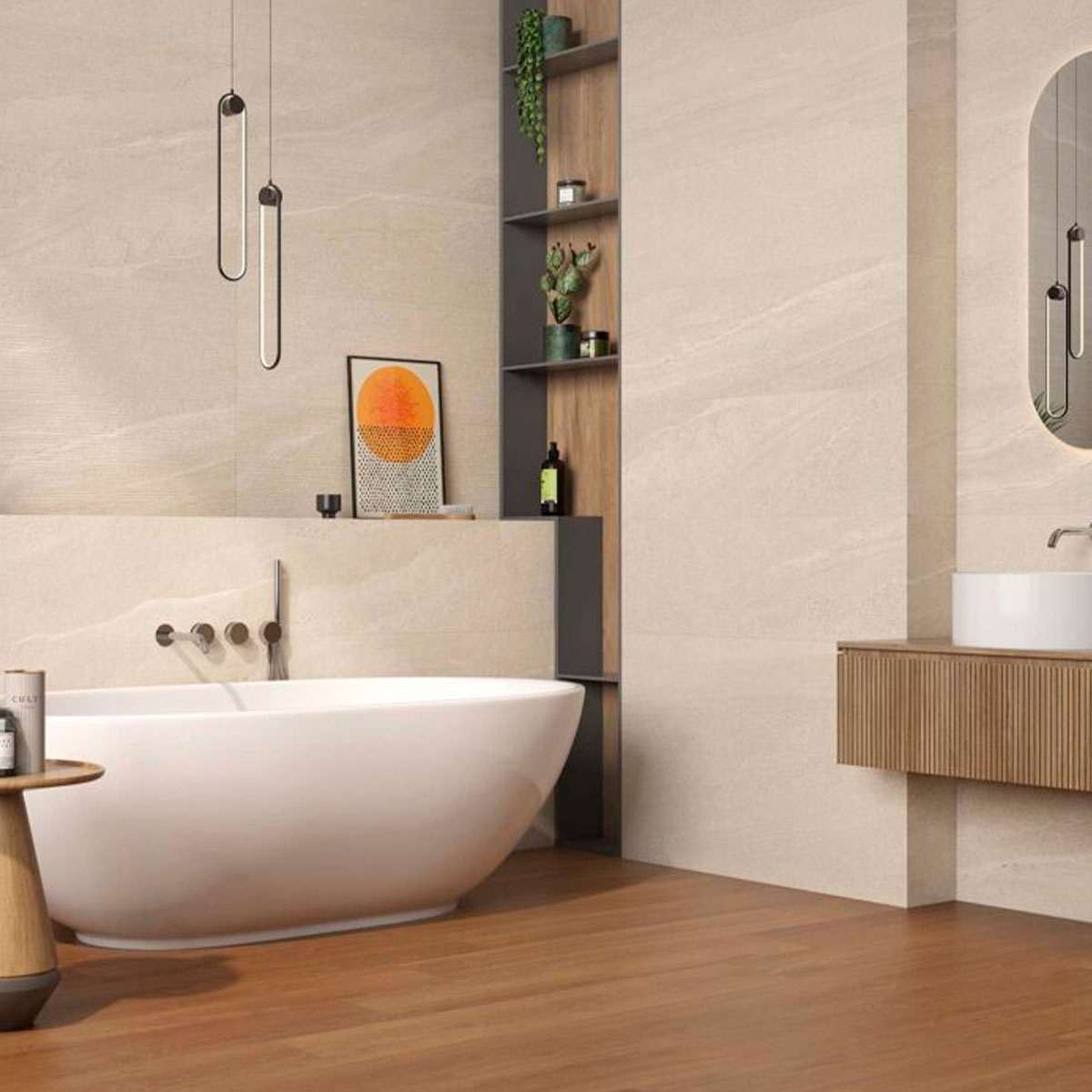 Nordik Cherry Bathroom with Flooring 20x120 (Box 1.68m2)