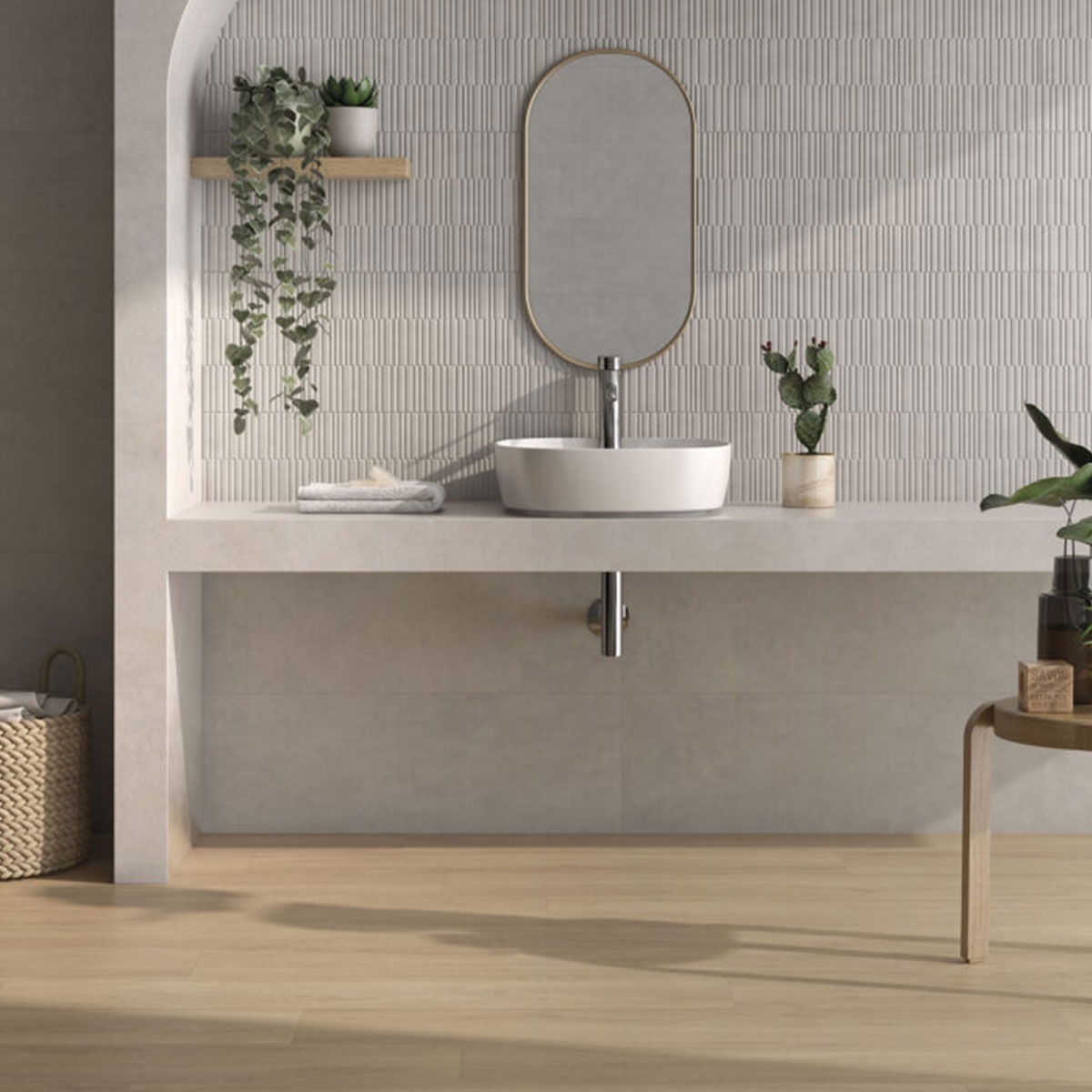 Badezimmer mit Null-P.B.-Aschebeschichtung 30x90