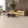 Living Room with Vittoria Ivory Polished Floor 120x120