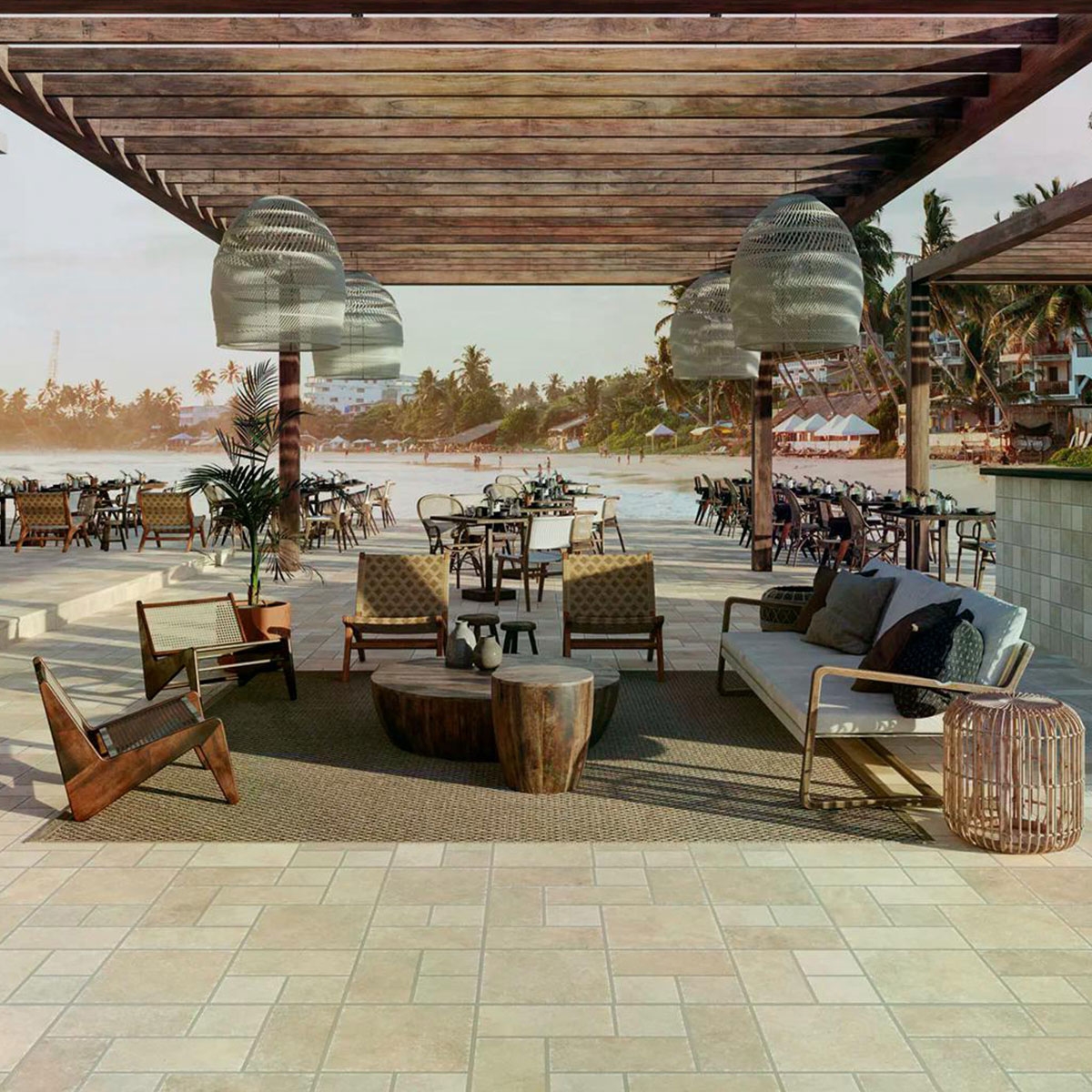 Exterior con pavimento Provenza Navona Antideslizante 10mm 33x33