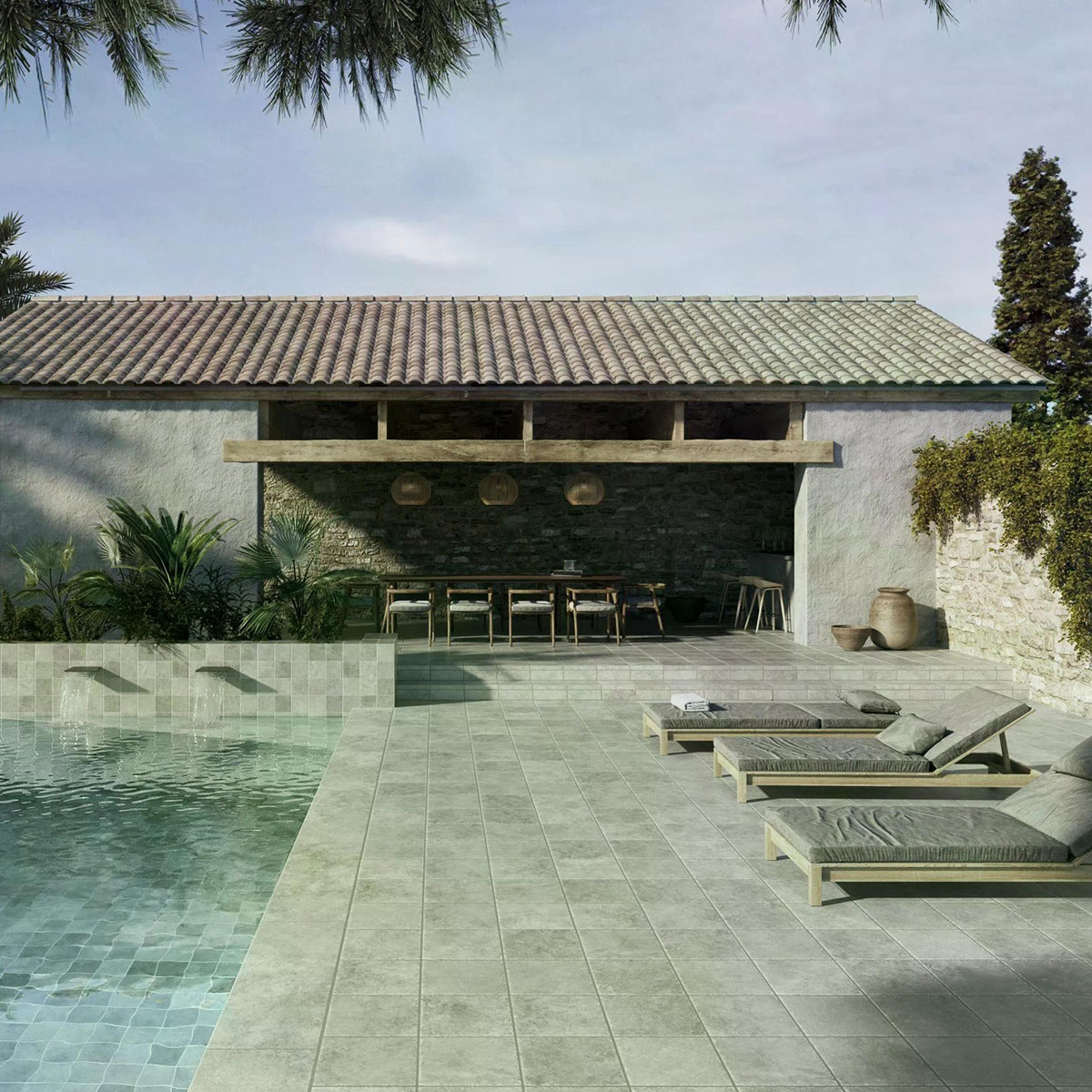 Exterior with Provenza Grigio Non-slip flooring 8mm 33x33