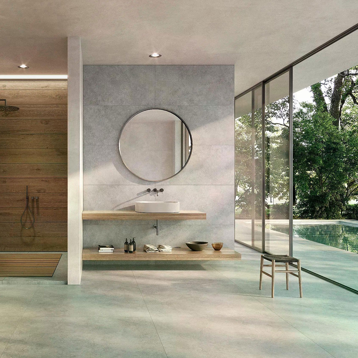 Baño con revestimiento Provenza Grigio 60x120