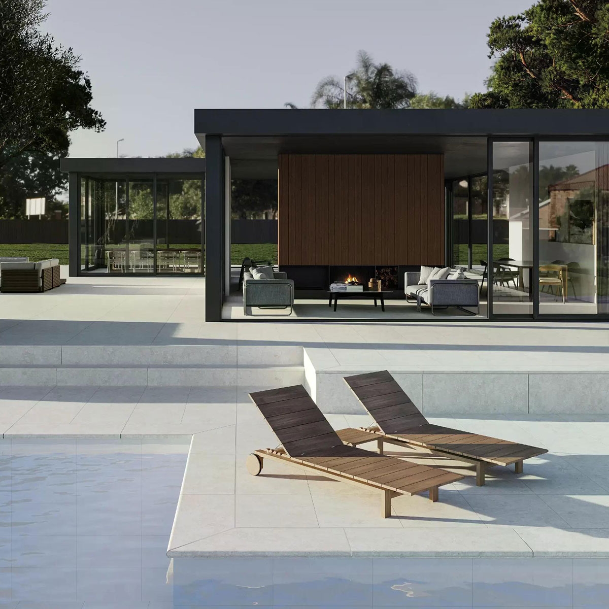 Exterior with Bedford White Non-slip flooring 8mm 33x33