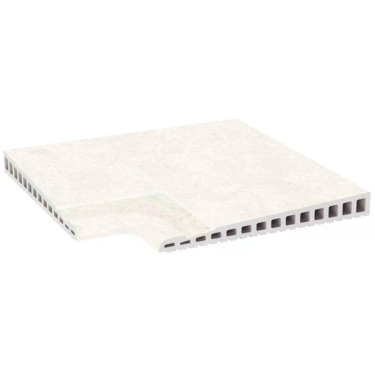 Ángulo Desbordante Bedford White Antideslizante 31x31 (Caja 1 Pieza)